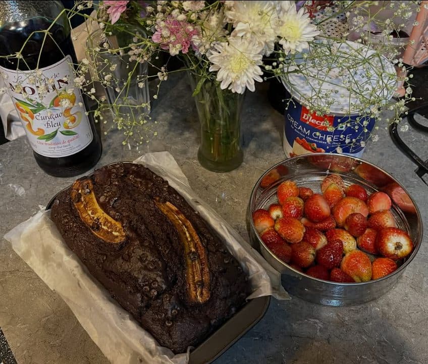 Banana bread fresh from the oven